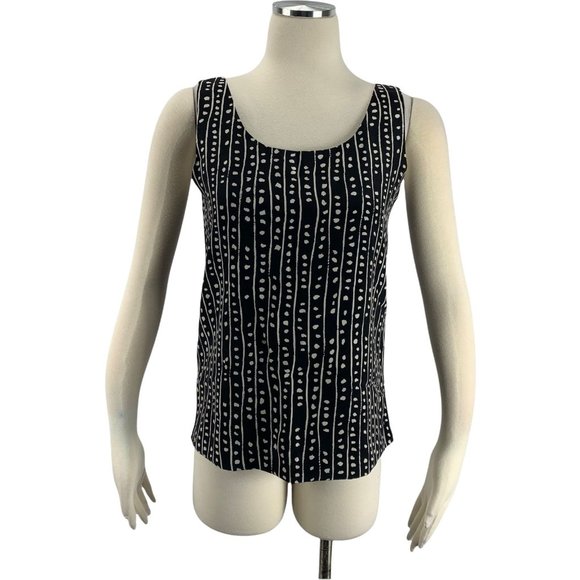 DONCASTER XS Blouse Silk Lined Tank Blouse Black - Picture 1 of 5